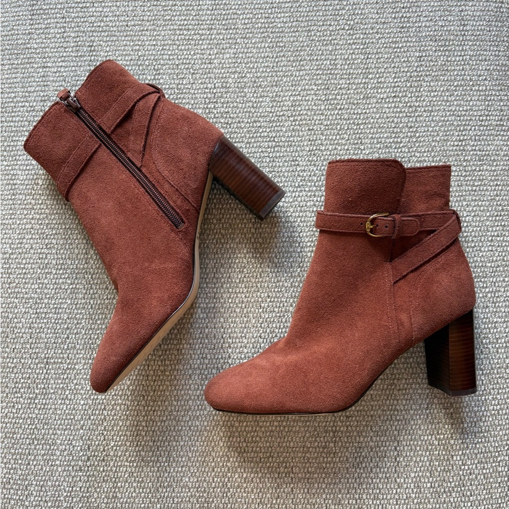 Cole Haan Suede Brown Ankle Booties- Never Worn